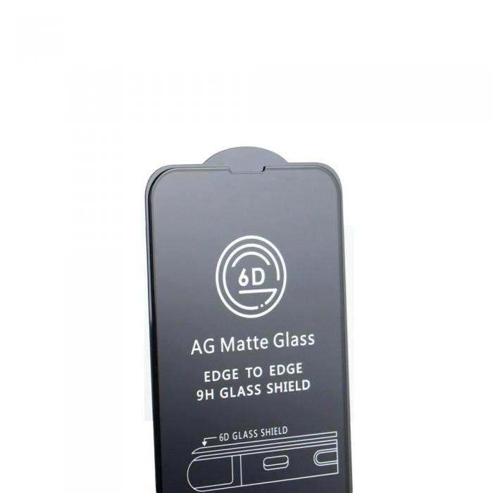 TelForceOne - Matt Skrmskydd Hrdat Glas med Svart Ram fr iPhone 15 Pro Max