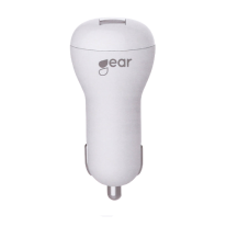 GEAR - GEAR Laddare 12-24V 1xUSB 1A Vit MicroUSB Kabel Rund 1m