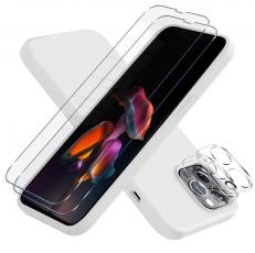 OEM - iPhone 13 Pro [5-PACK] 1 X Skal - 2 X Kameralinsskydd - 2 X Härdat Glas - Vit