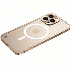 A-One Brand - iPhone 14 Pro Skal Magsafe Metall Frame - Guld