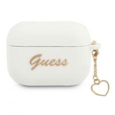 Guess - Guess Silicone Heart Charm Collection Skal Airpods Pro - Vit