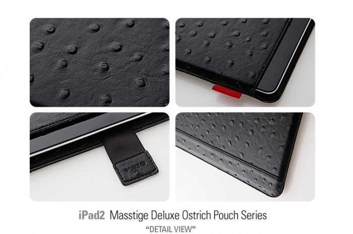 UTGATT4 - Zenus Masstige Ostrich Fodral till iPad 2/3/4 (RD)