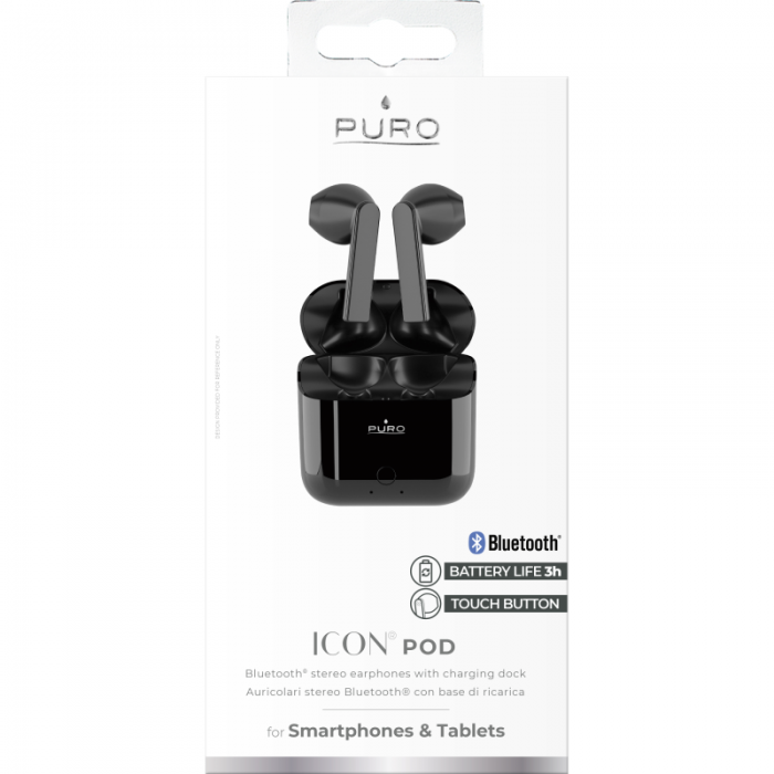 UTGATT5 - Puro - ICON POD Bluetooth-hrlurar med laddfodral - Svart