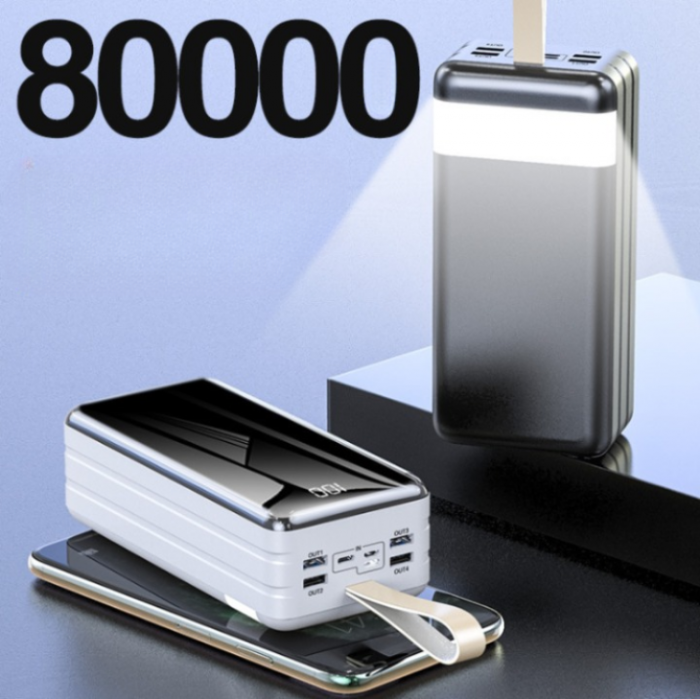 A-One Brand - Powerbank 80000 mAH 22.5 W - Svart
