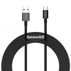 BASEUS - Baseus Huawei Snabbladdningskabel USB-A till USB-C 2m - Svart