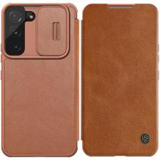 Nillkin - Nillkin Galaxy S22 Plus Plånboksfodral Qin Läder Pro Holster Flip - Brun