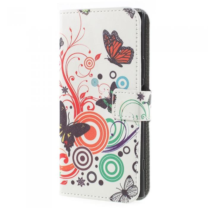 UTGATT4 - Plnboksfodral till Sony Xperia XZ1 - Colorful Butterflies