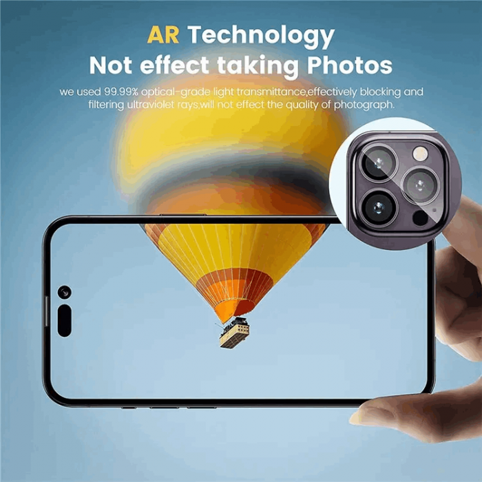 ENKAY - ENKAY iPhone 14 Pro Max/14 Pro Kameralinsskydd i Hrdat glas