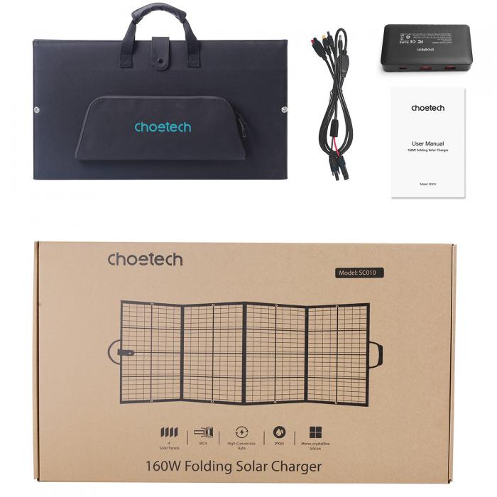 Choetech - Choetech Foldable Solladdare 160W - Svart