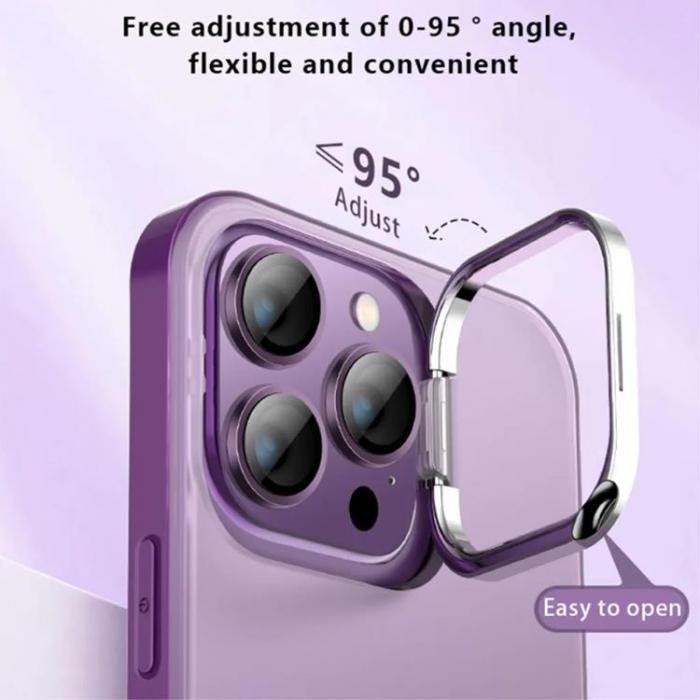 X-Level - X-Level iPhone 15 Pro Max Mobilskal med Kamerastativ - Lila