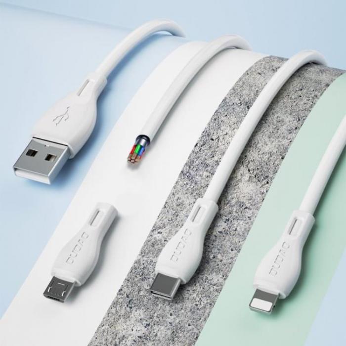 UTGATT5 - Dudao Vggladdare, USB-A, Micro USB kabel - Vit