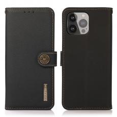 KHAZNEH - Khazneh Äkta Läder Fodral till iPhone 13 Pro Max - Svart