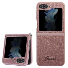 Guess - Guess Galaxy Z Flip 5 Mobilskal Glitter Script - Rosa