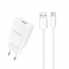 Dudao - Dudao Väggladdare Med USB-C Kabel - Vit