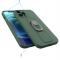Ruhtel - Ring Silicone Finger Grip Skal Galaxy S21 Ultra - Mrk Grn
