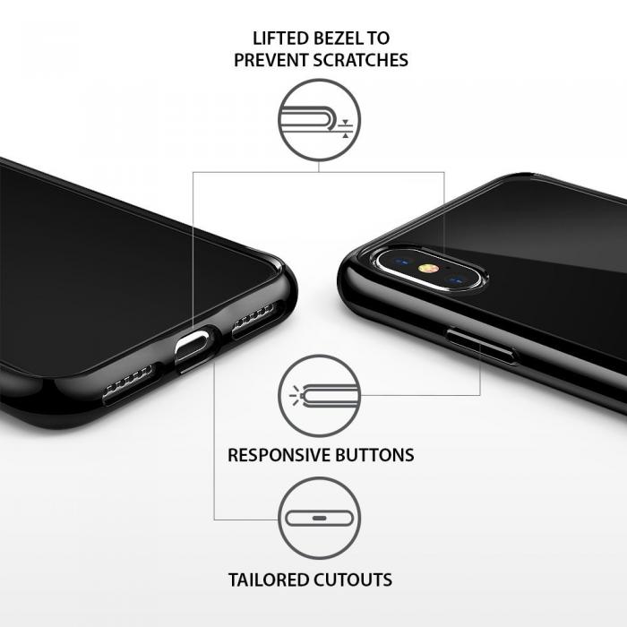 UTGATT5 - Ringke Fusion Shock Absorption Skal till Apple iPhone XS / X - Black
