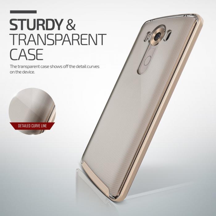 UTGATT5 - Verus Crystal Bumper Skal till LG V10 - Shine Gold
