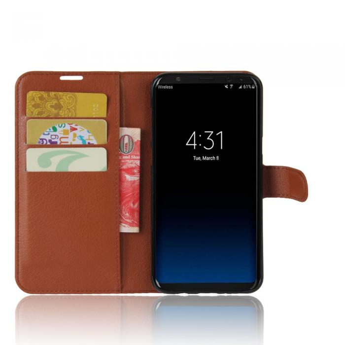 UTGATT5 - Litchi Plnboksfodral Samsung Galaxy S8 Plus - Brun