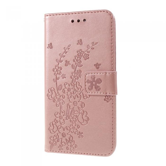 UTGATT4 - Butterfly Flowers Plnboksfodral till Samsung Galaxy S10E - RosGuld