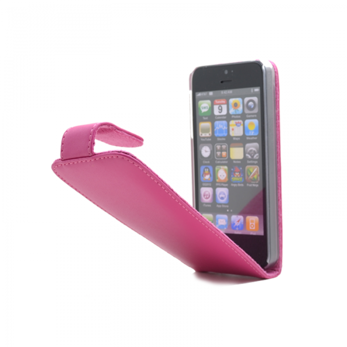 UTGATT5 - Doormoon Flip mobilvska till Apple iPhone 5/5S/SE (Magenta)