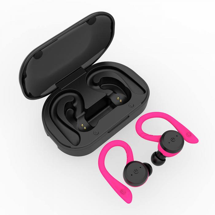 A-One Brand - Bluetooth 5.0 TWS Vattentta Sporthrlurar - Rosa