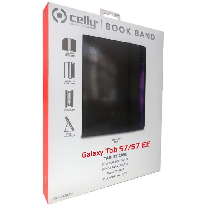 UTGATT1 - CELLY Galaxy Tab S8/S7/S7 FE Fodral Bookband - Svart