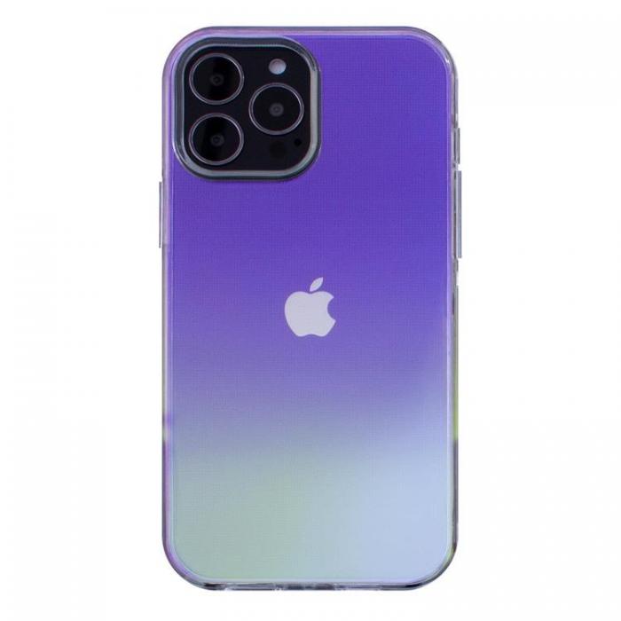 A-One Brand - iPhone 12 Skal Aurora Neon Gel - Lila