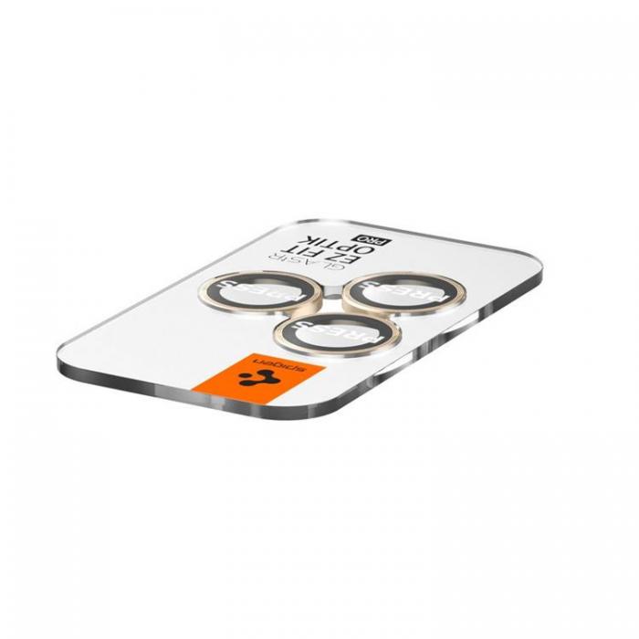 Spigen - [2-Pack] Spigen iPhone 14 Pro/14 Pro Max Kameralinsskydd i Hrdat Glas - Guld