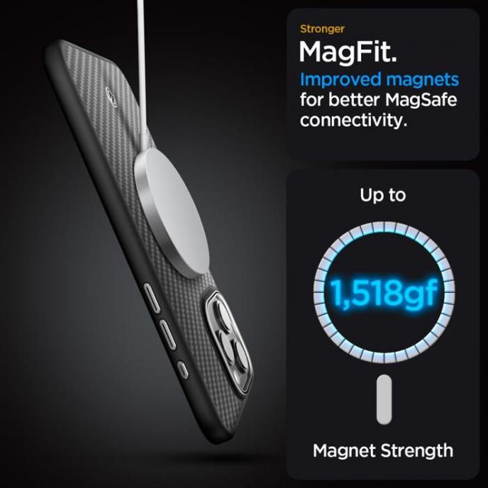 Spigen - Spigen iPhone 15 Pro Max Mobilskal Magsafe Enzo Aramid - Svart