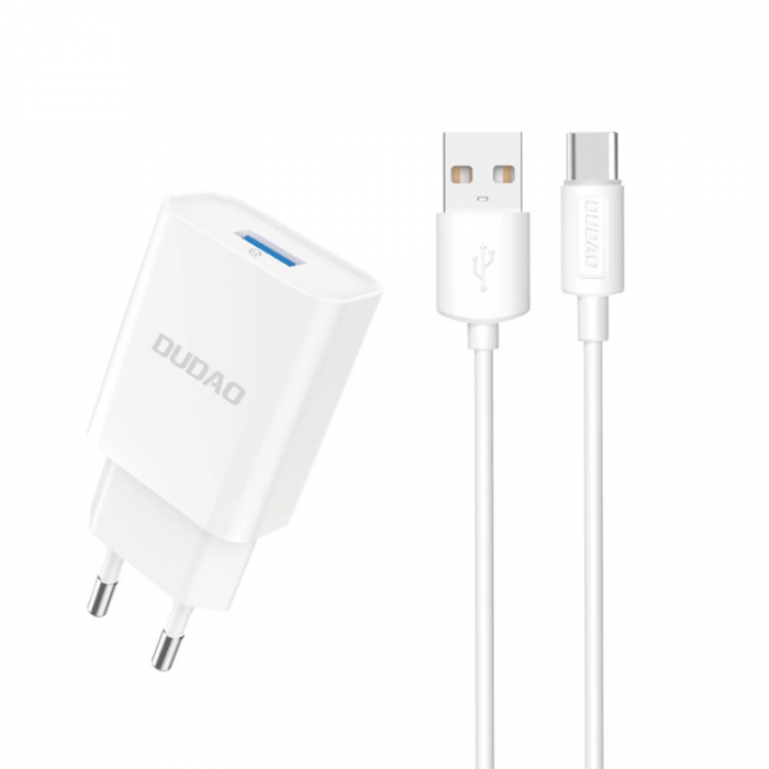 Dudao - Dudao Vggladdare Med USB-C Kabel - Vit