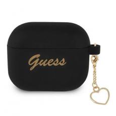 Guess - Guess Silicone Heart Charm Collection Skal Airpods Pro - Svart