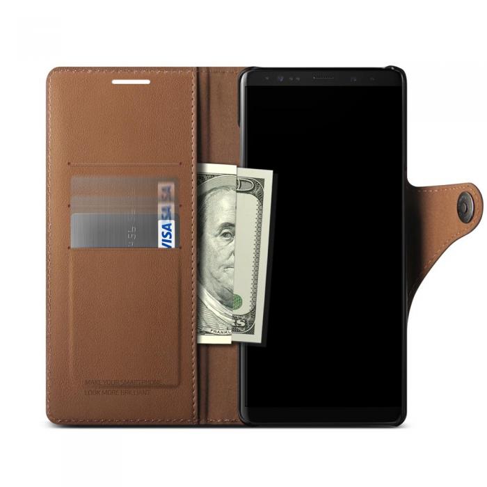 UTGATT5 - Verus Daily Diary Plnboksfodral till Samsung Galaxy Note 8 - Brun