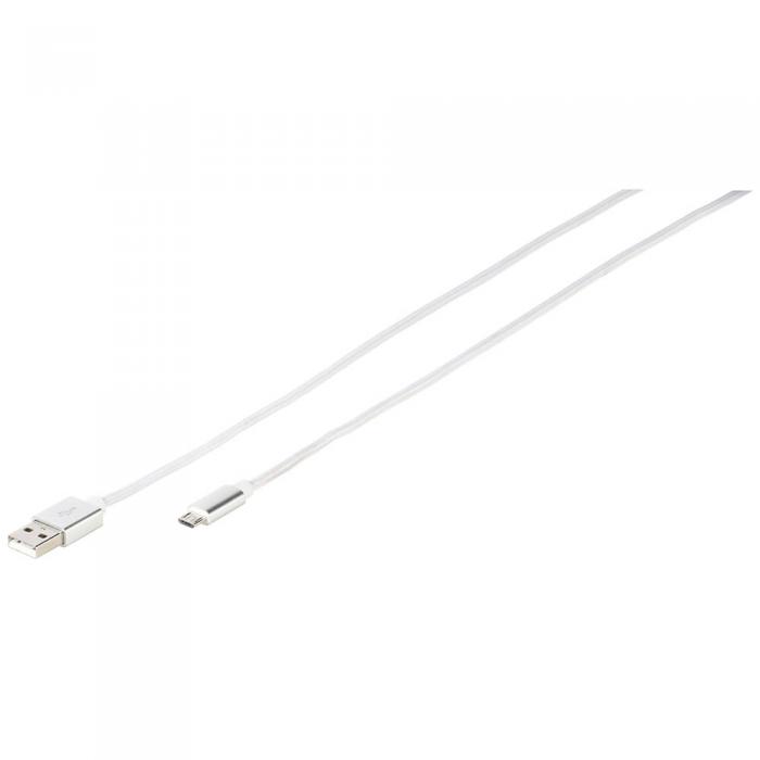 UTGATT1 - Vivanco Longlife Fltad Micro-USB kabel 1.5m - Vit