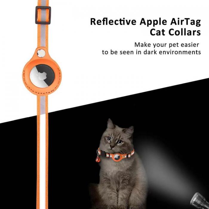 A-One Brand - Airtag Skal Cat Collar med Breakaway Bell - Svart