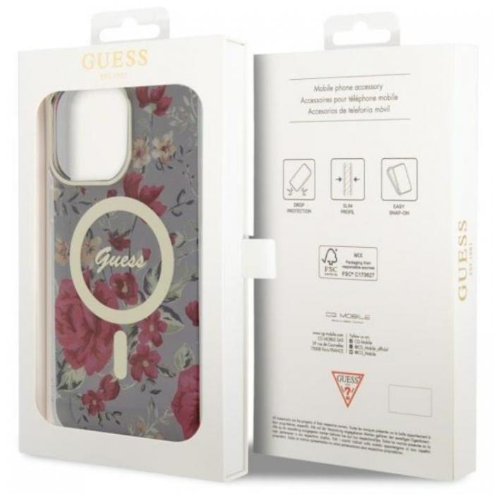Guess - Guess iPhone 14 Pro Mobilskal MagSafe Flower - Grn