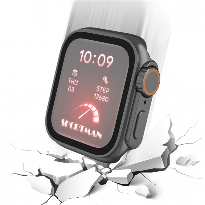A-One Brand - Apple Watch 7/8 (45mm) Frvandla utseendet till Apple Watch Ultra - Svart