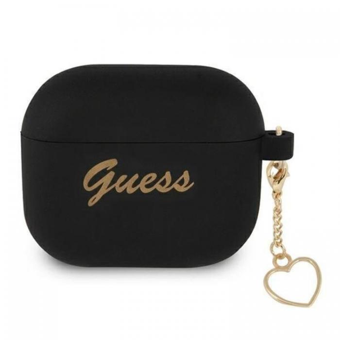 Guess - Guess Silicone Heart Charm Collection Skal Airpods 3 - Svart