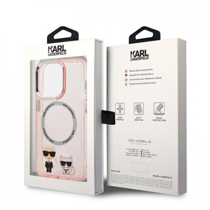 KARL LAGERFELD - Karl Lagerfeld iPhone 14 Pro Max Magsafe Skal Karl & Choupette Aluminium