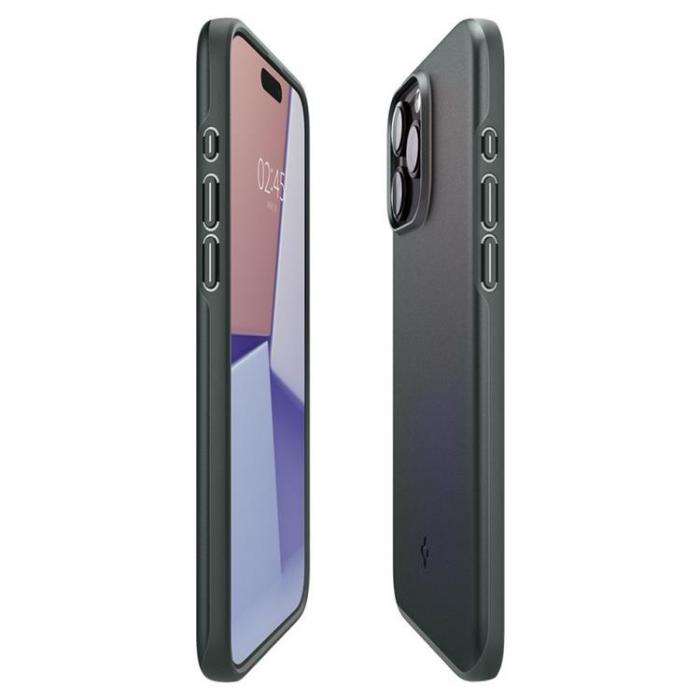 Spigen - Spigen iPhone 15 Pro Mobilskal Thin Fit - Abyss Grn