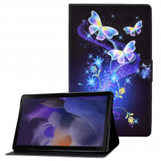 Taltech - Galaxy Tab A8 10.5 2021 Plånboksfodral - Fjärilar och Blommor
