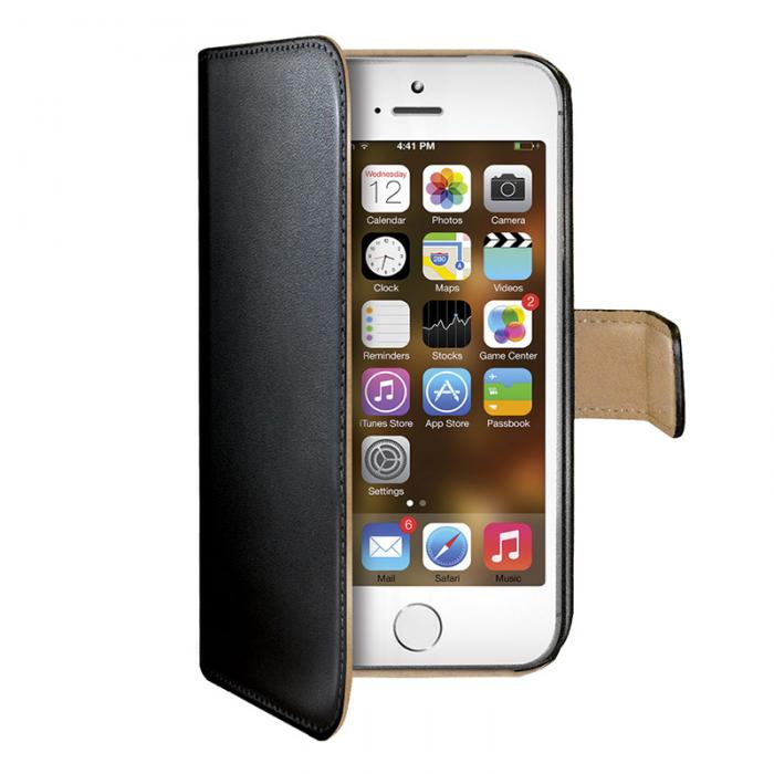 UTGATT5 - Celly Wallet Case Apple iPhone 5/5S/Se Black