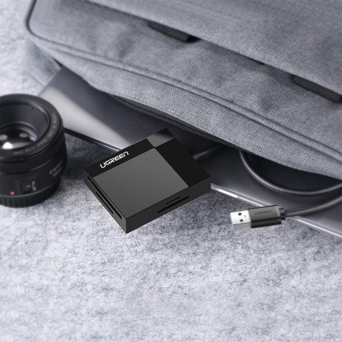 Ugreen - UGreen USB 3.0 SD / micro SD / CF / MS kortlsare Svart