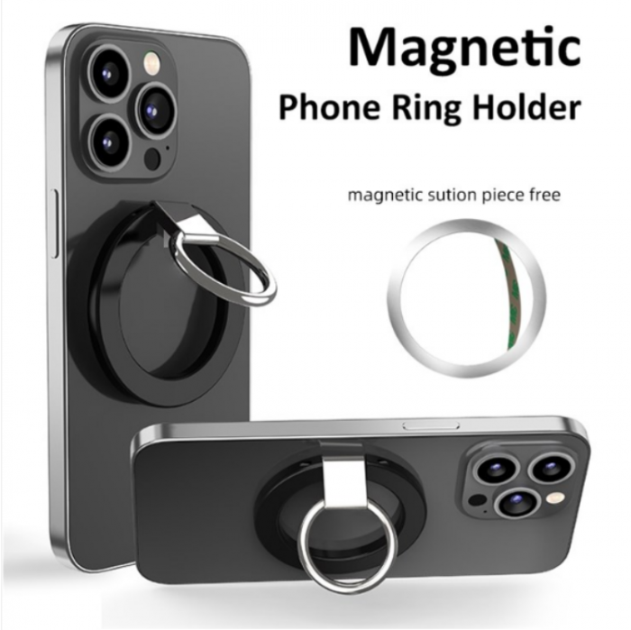 A-One Brand - Magsafe Magnetic Ringhllare Till Mobiltelefon - Svart