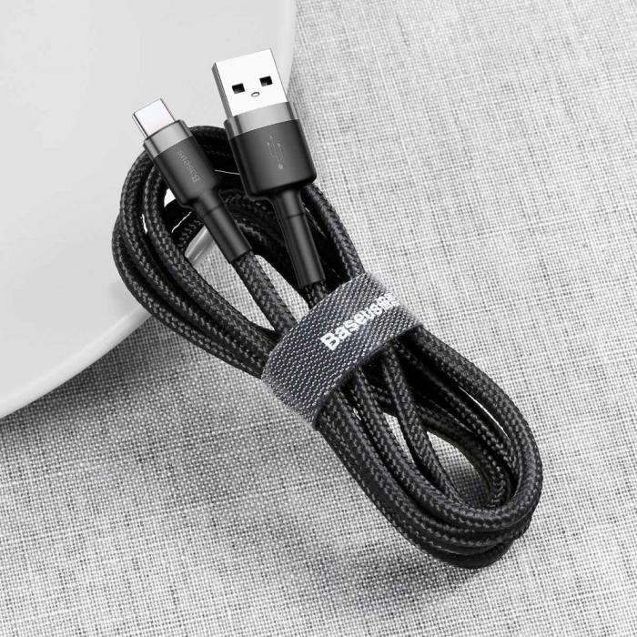BASEUS - BASEUS Cafule USB-C Cable 300 cm Gr / Svart