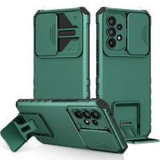 A-One Brand - Galaxy A12 4G Skal Kickstand Kameraskydd Slide - Grön