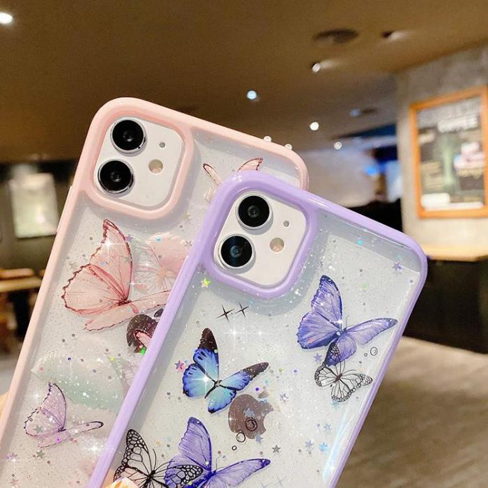 A-One Brand - Bling Star Butterfly Skal till iPhone 13 Pro - Rosa