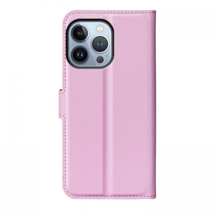 A-One Brand - Litchi Flip iPhone 14 Pro Plnboksfodral - LjusRosa