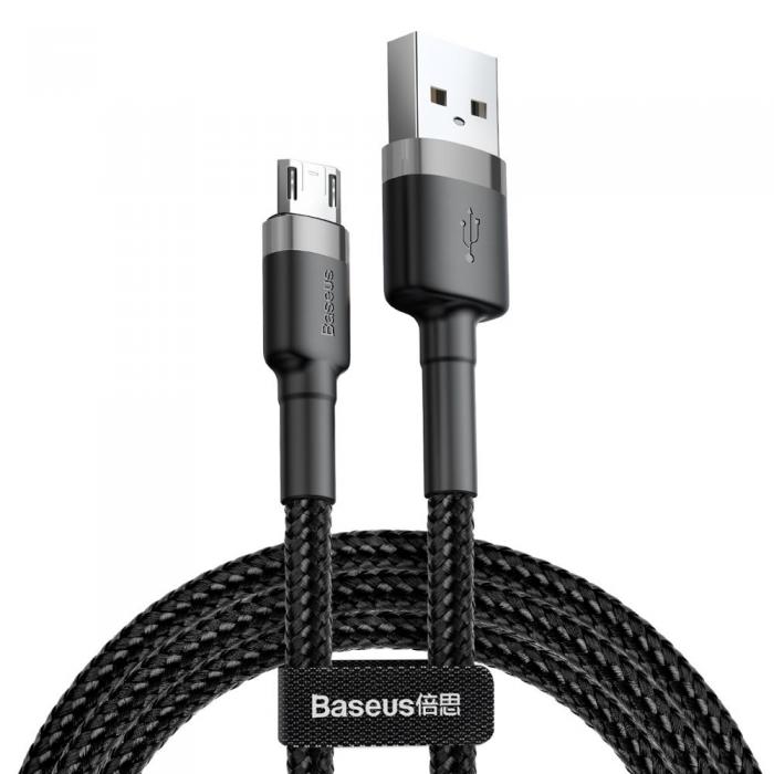 BASEUS - BASEUS Cafule Micro-Usb Cable 100 cm Gr / Svart