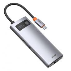 BASEUS - Baseus 6in1 Multifunktionell HUB USB-C 100 W - Grå