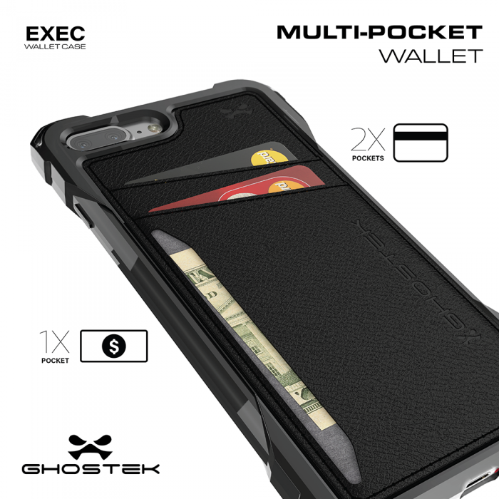 UTGATT5 - Ghostek Exec Wallet Skal till iPhone 8 Plus/7 Plus - Svart